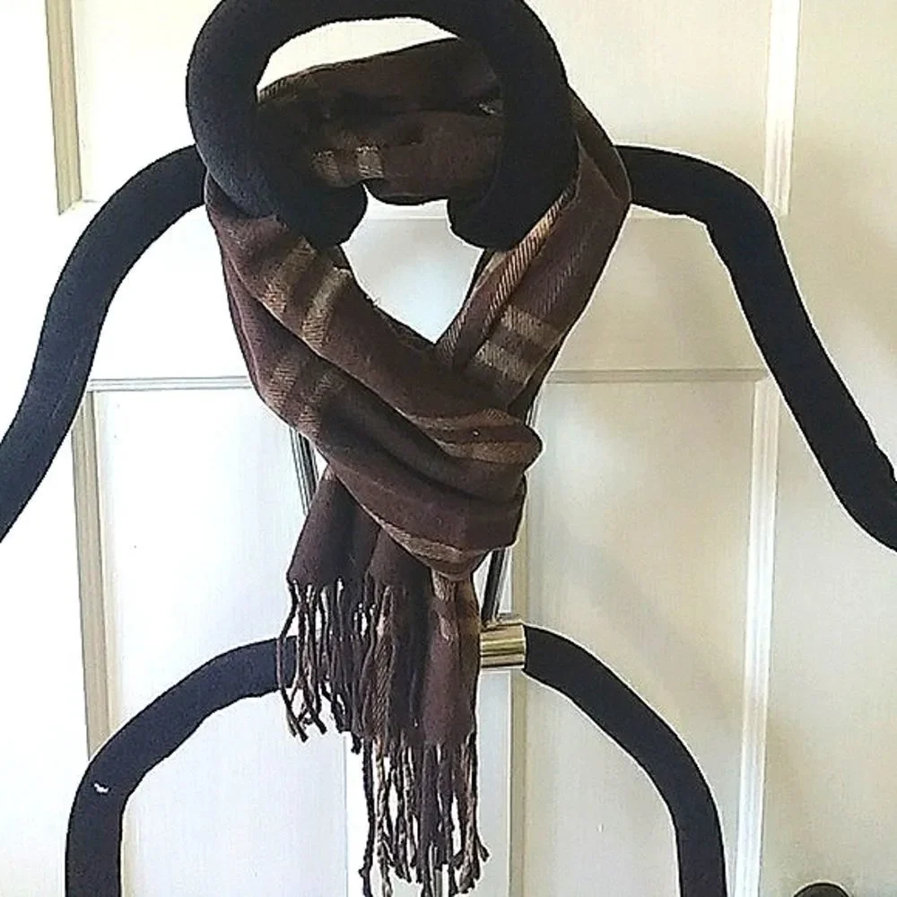 Dockers Acrylic Brown Tan Unisex Oblong Scarf
